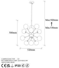 Candeeiro Suspenso Cavud – Preto – 52 x 52 x 53 cm