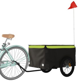 Reboque para bicicleta 45 kg ferro preto e verde