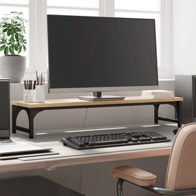 vidaXL Suporte monitor 85x23x15,5 cm derivados madeira carvalho sonoma