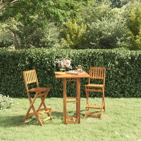 vidaXL 3 pcs conjunto de bar para exterior madeira de acácia maciça
