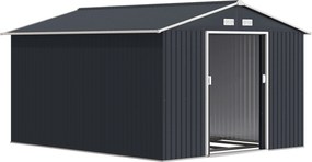 Outsunny Abrigo de Jardim Exterior Abrigo e Jardim Metálico para Armazenamento de Ferramentas 322x277x192 cm Cinza Escuro | Aosom Portugal