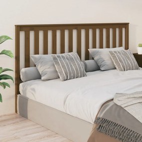 vidaXL Cabeceira de cama 186x6x101 cm pinho maciço castanho mel