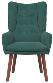 Cadeira Relaxante vidaXL Veludo Verde Escuro