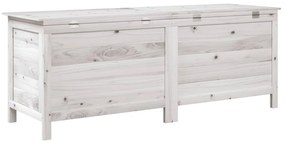 Caixa arrumação para jardim 150x50x56,5 cm abeto maciço branco