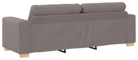 Conjunto de Sofá com Almofadas de Tecido Taupe