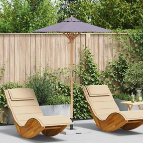 vidaXL Guarda-sol de Jardim Cinza Escuro Ø 270 x 260 cm Bambu