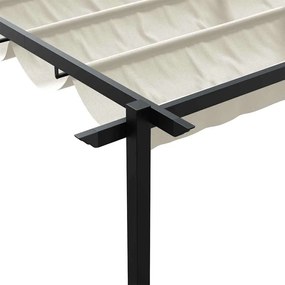 Gazebo Montado na Parede Creme 3 x 4 m Aço