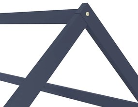 Estrutura de cama para crianças 80x160 cm pinho maciço cinza