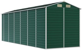 Abrigo de jardim 191x555x198 cm aço galvanizado verde