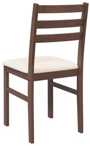 Cadeiras de jantar com almofadões 2 pcs madeira maciça castanho
