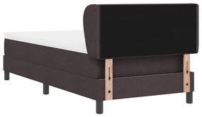 Cama Box Spring vidaXL com Colchão Marrom Escuro 100x200 cm em Tecido