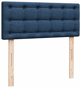 Estrutura de cama otomana com colchão 120x190 cm tecido azul