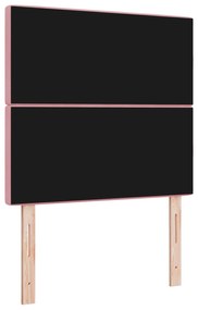 Cabeceira vidaXL com Botão de Cristal Tufted Rosa 90 cm de Veludo, Cab