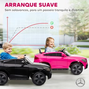 Carro Elétrico para Crianças Mercedes-Benz GLC Coupé 12V Controlo Remoto 2,4 G Motor Duplo MP3 Rosa