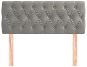 Cabeceira de cama veludo 90x7x78/88 cm cinzento-claro