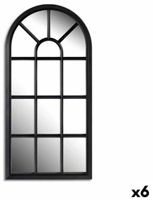Espelho de Parede Janela Preto Vidro Plástico 34,5 X 2,5 X 69,5 cm (6 Unidades)