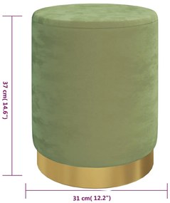 Banqueta com arrumação redonda veludo 31 x 37 cm cor mostarda