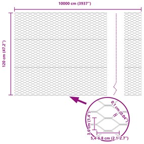 Postes de Cerca vidaXL 22 pcs Canal U Cinza 120 cm Aço, Cerca Hexagona