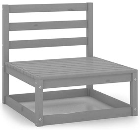 9 pcs conjunto lounge de jardim pinho sólido cinzento