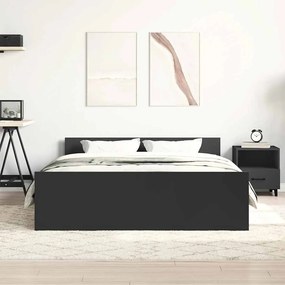 Estrutura de cama com cabeceira e pés 120x190 cm preto