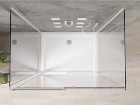 Mexen Omega-3S cabine de duche de 3 paredes, de correr 100x80 cm, transparente, cromado + base Flat - 825-100-080-01-00-3s-4010