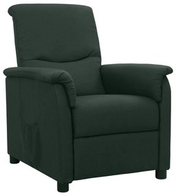vidaXL Poltrona reclinável tecido verde-escuro