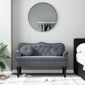 Banco com almofadões 120,5x65x75 cm veludo cinzento-escuro