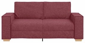 Sofá de 2 lugares, cor vinho, 140 cm, tecido