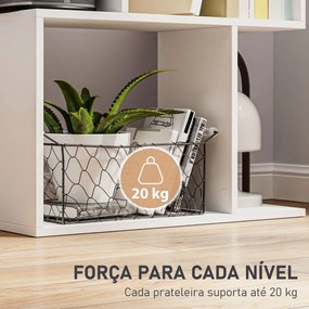 Estante de 5 Níveis em Forma de S com 10 Prateleiras para Quarto Escritório Sala 60x24x184,5 cm Branco