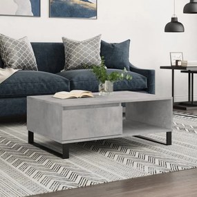 vidaXL Mesa de centro 90x60x35 cm derivados madeira cinzento cimento