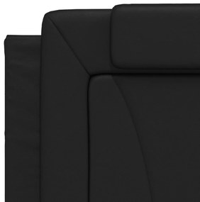 Almofadão de cabeceira 100 cm couro artificial preto
