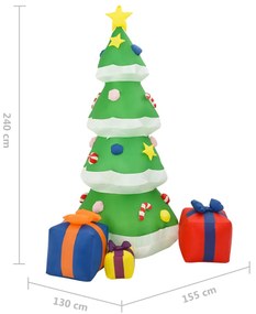 Árvore Natal insuflável com Luzes LED de 240 cm - Para Interior ou Ext