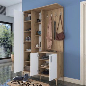 Hall Stand EA109 – Walnut White – 120x198,6x37,5 cm