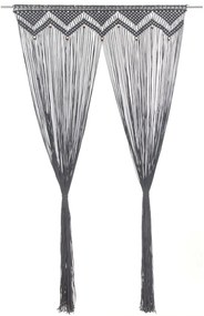 vidaXL Cortina macramé 140x240 cm algodão antracite