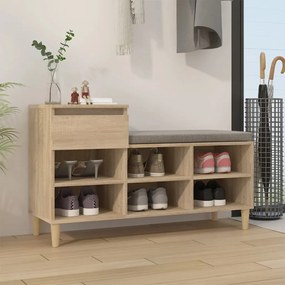vidaXL Sapateira 102x36x60 cm derivados de madeira carvalho sonoma