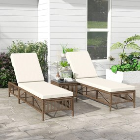 Conjunto de 2 Espreguiçadeiras de Jardim Espreguiçadeiras de Vime Sint
