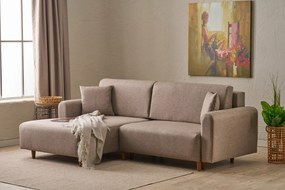 Sofá-Cama de Canto Mane – Castanho – 246 x 85 x 160 cm