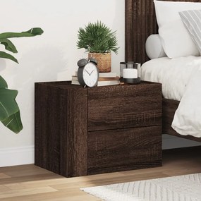 vidaXL Mesa de cabeceira de parede 45x30x35 cm carvalho castanho