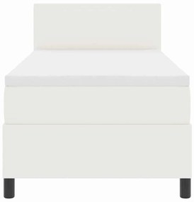 Cama Box Spring com Colchão &amp; LED Creme 80x200 cm Tecido de Corduroy