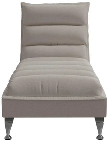 Chaise lounge com almofadões tecido cinzento-acastanhado