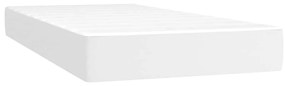 Cama boxspring com colchão 120x190 cm couro artificial branco
