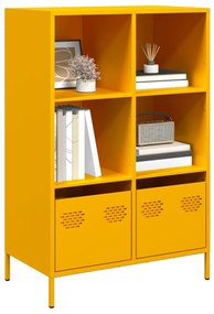 vidaXL Móvel alto 68x39x103,5 cm aço amarelo mostarda