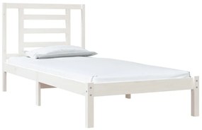 Cama sem colchão 90x190 cm madeira de pinho maciça branco