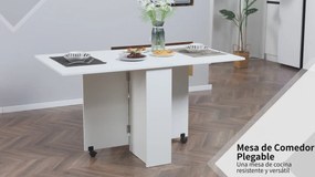 Mesa de Jantar Dobrável Atman - Branco - Design Nórdico