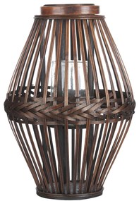Lanterna em madeira de bambu escura 43 cm PANAT Beliani