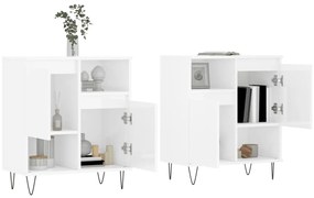 Aparadores 2 pcs derivados de madeira branco brilhante