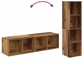 Conjunto de móvel de TV 2 pcs Madeira antiga 37 x 37 x 142.5 cm