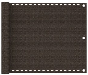 vidaXL Tela de varanda 75x300 cm PEAD castanho