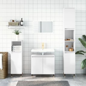 Conjunto de Móveis Eloa para Casa de Banho - Branco Brilhante - Design