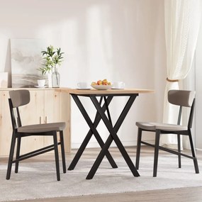 Mesa de jantar estrutura em X 70x70x75,5 cm pinho/aço